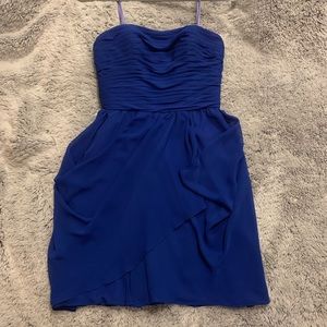 Strapless, royal blue dress with padding